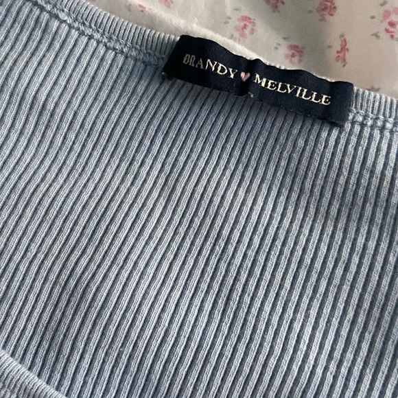 Brandy Melville Blue Button Down Cropped Cardigan - Picture 1 of 2